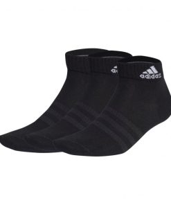 adidas アディダス ソックス 靴下 薄手・軽量アンクルソックス 3足組 IC1282 ： ブラック