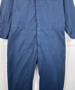 古着 00’s/00年代 ミリタリー  長袖つなぎ オールインワン ワーク 作業着 ベルトループ 米軍実物 大きいサイズ 46R ネイビー 無地 メンズ