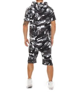 【タイムセール】ジャージ メンズ 夏 セットアップ スウェット オールインワン 半袖 メンズジャージ ジム つなぎ 部屋着 運動服 スポーツウェア ジップアップ