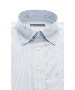 AOYAMA 【洋服の青山】メンズ ワイシャツ オールシーズン用 ブルー系 ボタンダウンスタンダードワイシャツ 【ブランド A】