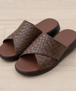 ふるさと納税 小野市 M+home クロワゼ 紳士用外履きサンダル Lサイズ ブラウン